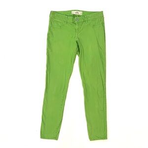 Hollister Lime Green Stretch Skinny Jeans Juniors 7 Womens 28 GUC